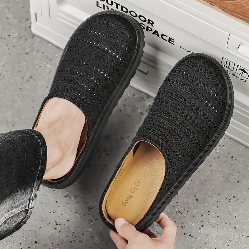 Youth Men Breathable Mesh Shoes Man Fashion Casual Flats Loafers Male Leisure Daily Slip On Footwears For Black