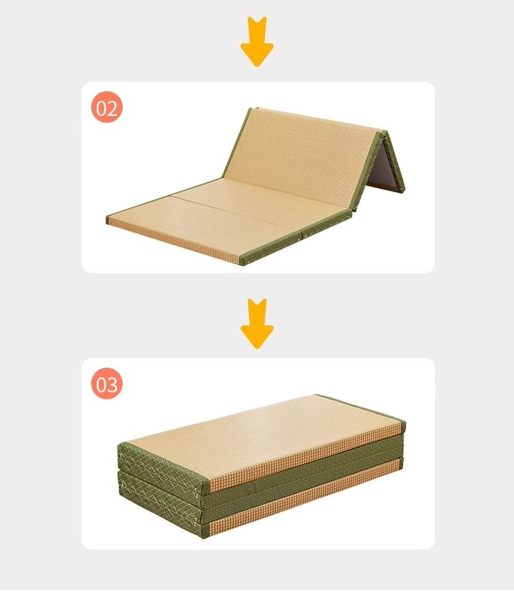 Floor Mattress: Foldable Coconut Fiber Sleeping Mat for Living Room, Bedroom, and Guest Room - Lightweight, Breathable & Provides Back Support.