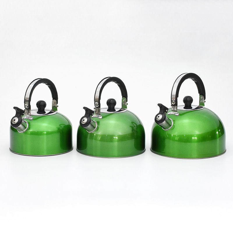 BY 2 Liter 3 Liter 4 Liter Stainless Steel Whistling Tea Kettle - Modern Stainless Steel Whistling Tea Pot for Stovetop with Cool Grip Ergonomic Handle 
