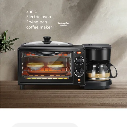 3-in-1 Household Multifunctional Breakfast Machine With Oven, Coffee Maker  And Frying Pan
