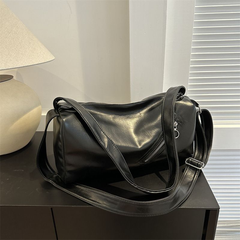 LX-8179 Women's Autumn New Retro Simple Large Capacity Crossbody Bag Solid Color Casual Crossbody Bag