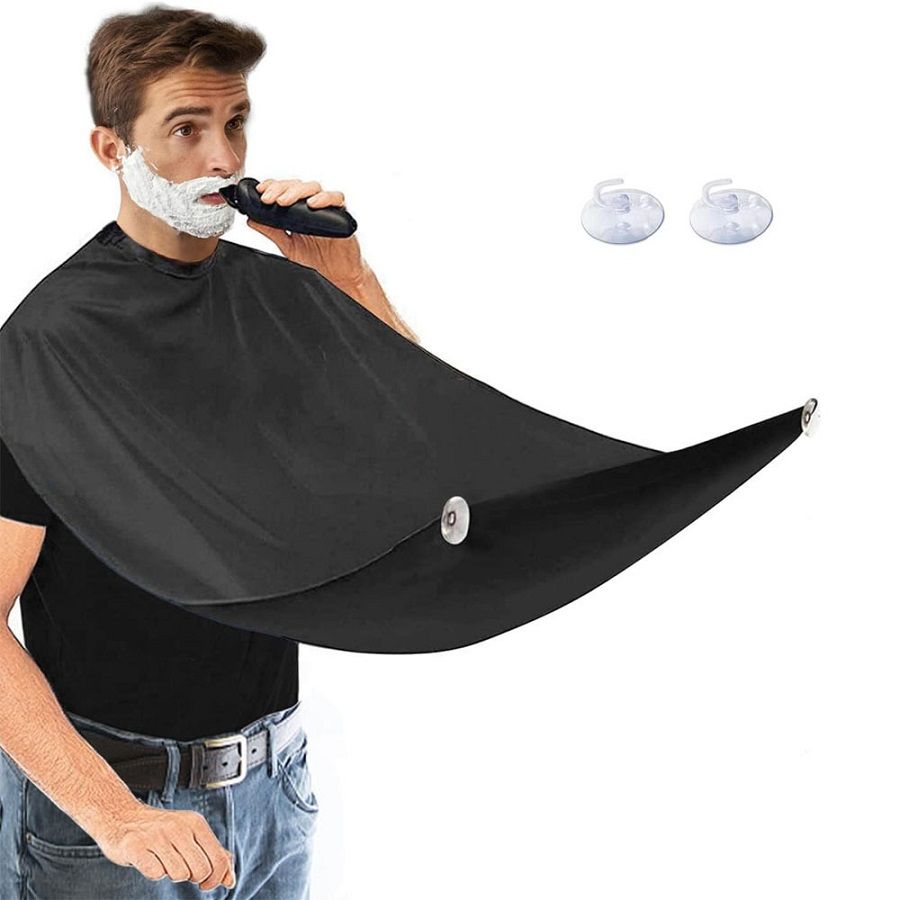Men's Beard Bib Waterproof Shaving Cape Hair Catcher Apron with Suction Cups, Non-Stick Grooming Cloth for Beard Trimming, 2 Colors Available