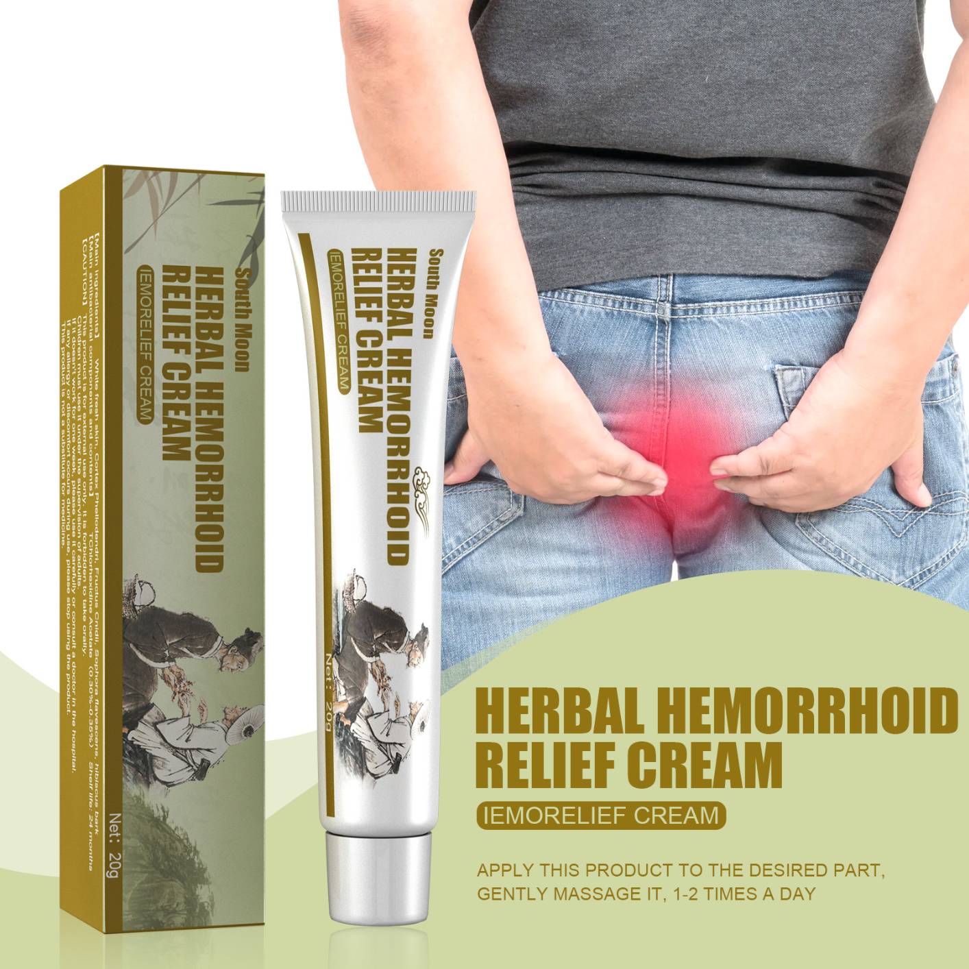 Chinese Herbal Hemorrhoids Cream Anal Cream for Hemmoroid Anus Prolapse Anal Fissure