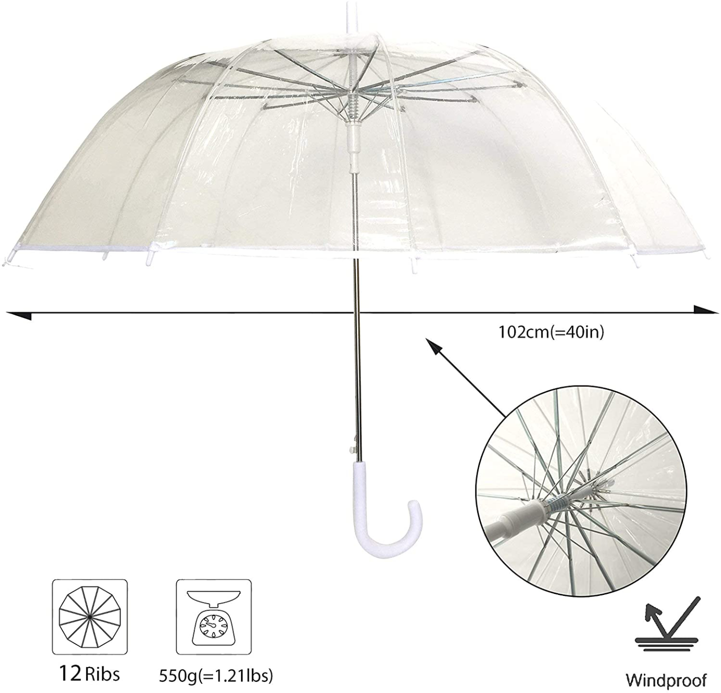 AKAKD Su Chao Korean version of the new creative umbrella pvc color red transparent umbrella fashion sunshade blocking wind umbrella straight rod long handle sunshade umbrella
