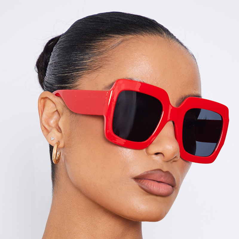 2074 Fashion Square Sunglasses Woman Brand Designer Sun Glasses Female Big Frame Mirror Gradient Oculos