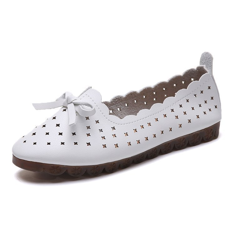 c-16 Women's Ballet Flats for Women Slip On Bowknot PU Leather Round Toe Dress Shoes