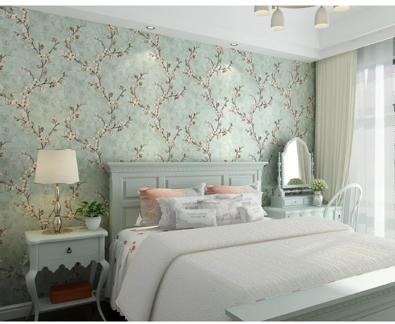 Green 3d Floral Embossed Wallpaper Living Room Bedroom Home Decor Wall Paper Roll Wedding Room Wall Covering Solid Flower Murals