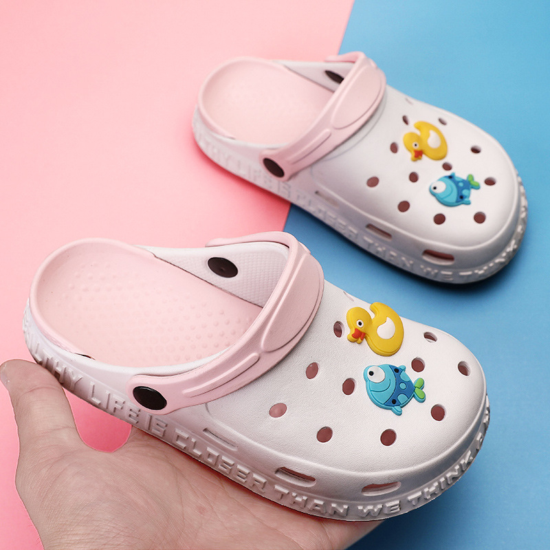 808 Indoor Household SummerBeach Children's Cartoon Sandals EVA Pink Cargen Shoes Clogs Slippers