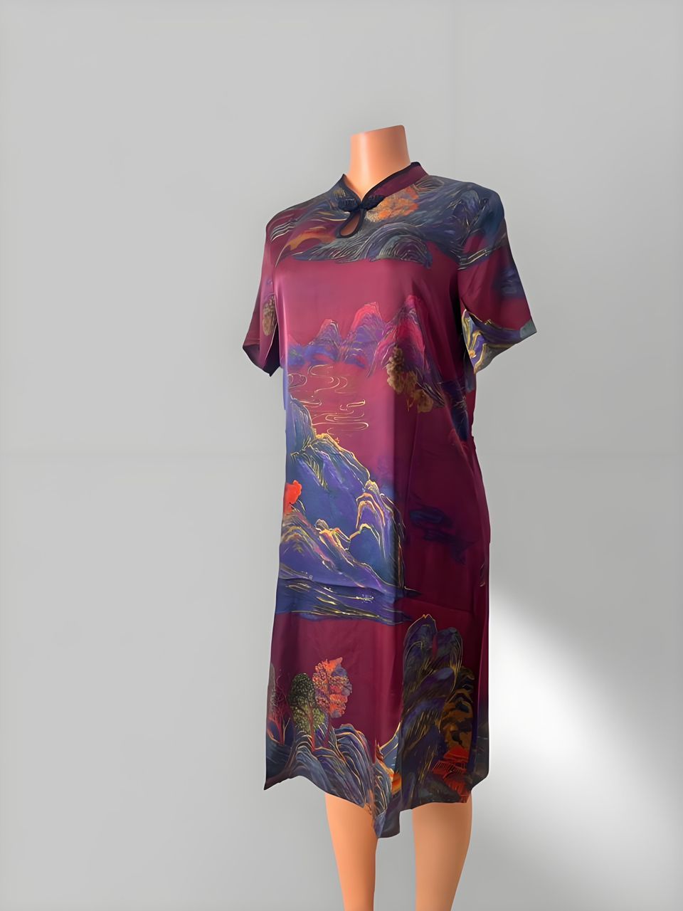 92% Silk Women Dress- Custom Digital Printing Women Dress
