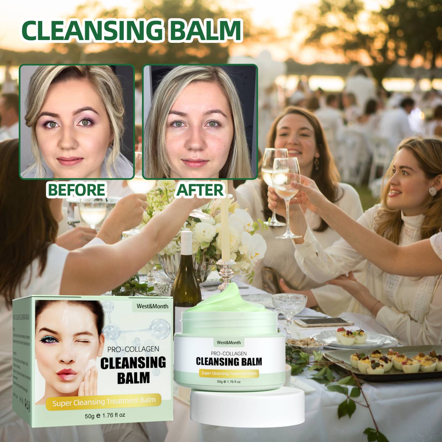 Makeup Remover Cleansing Balm, Deep Cleansing Makeup Gentle and Nourishing Easily Melt Makeup