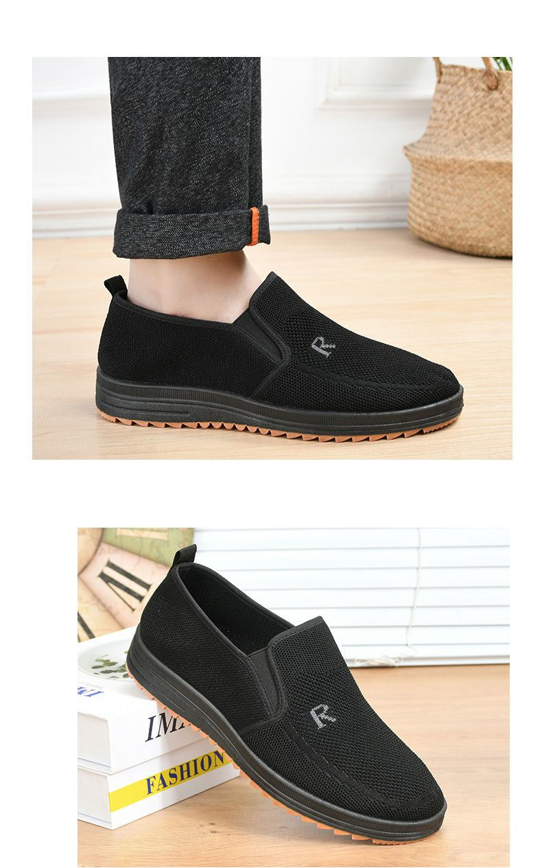 A06 Men Cloth Shoes Breathable Thick-Soled Soft Sole Lightweight Non-Slip Casual Shoes