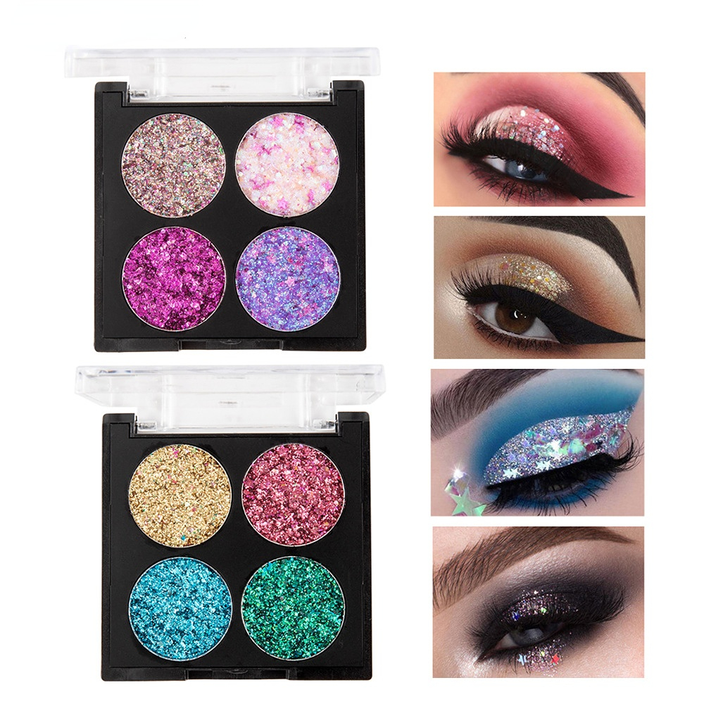 CRRshop free shipping hot selling Makeup diamond shaped onion sequins eye shadow women five pointed star fragment eye shadow cream 4-color eye shadow plate