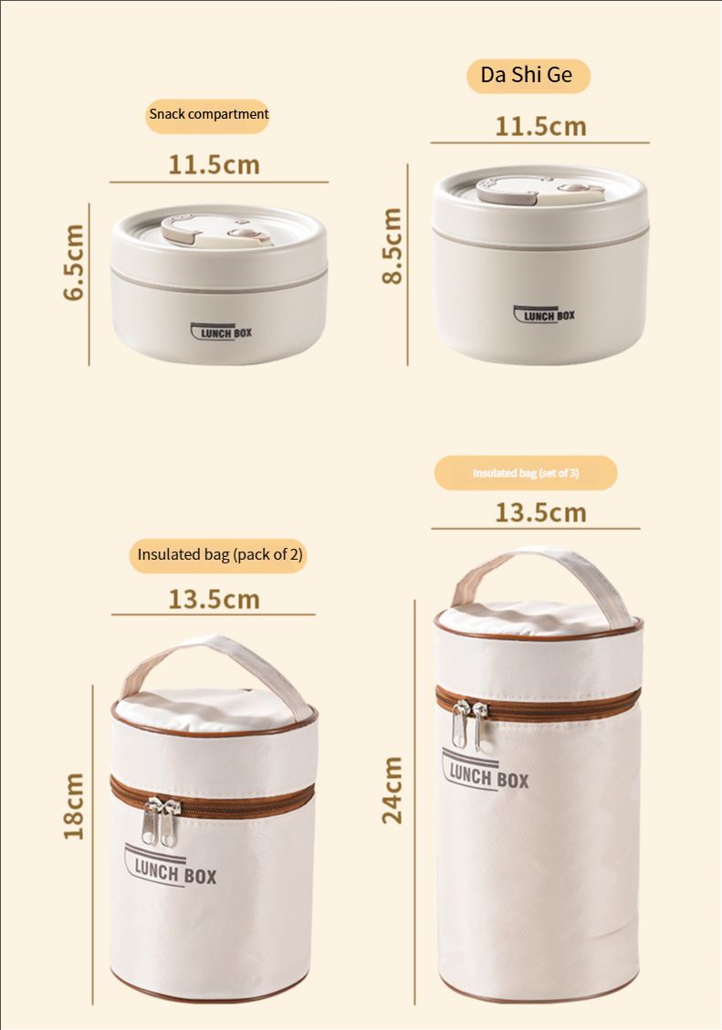 304 stainless steel insulated lunch box sealed and leak-proof portable office worker student single multi-layer mini bowl with lid heating pot lunch box