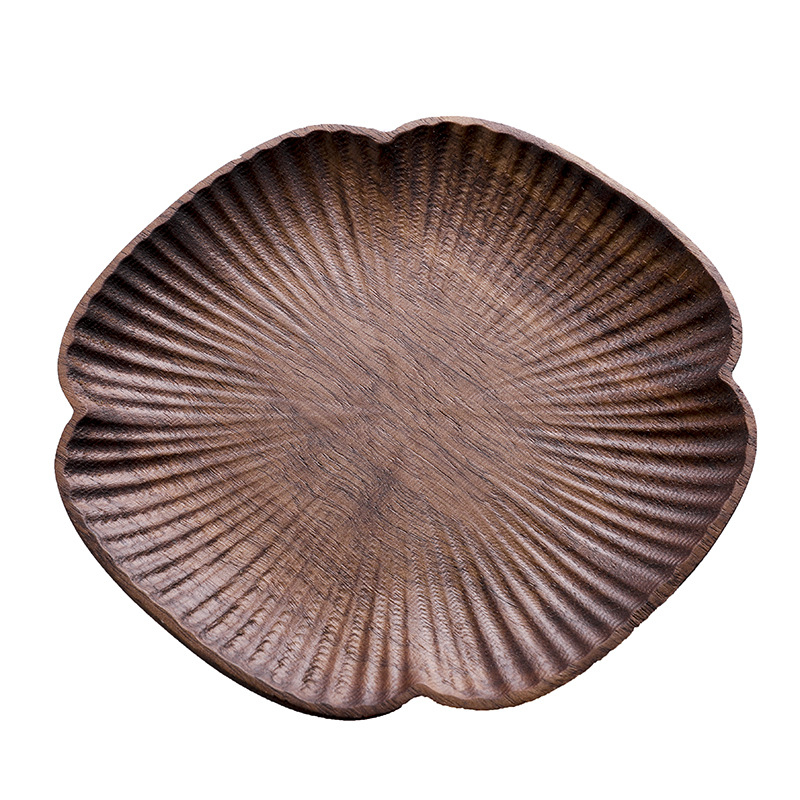 Solid Wood Cup Pad Black Walnut Clover Shape Cup Cushion Birch Texture Cup Cup Support Heat Shield Stylish Simple