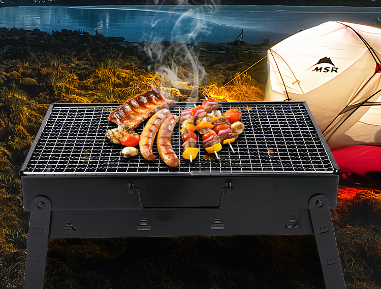 kz003 Portable Foldable BBQ Grills Patio Barbecue Charcoal Grill Stove Stainless Steel Outdoor Camping Picnic