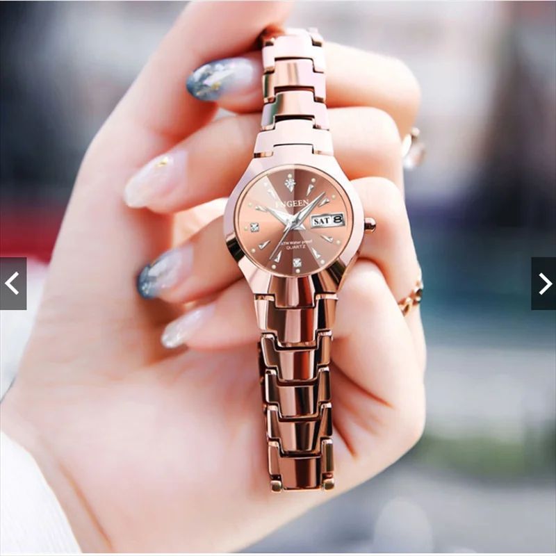 FNGEEN 5808 Relogio Feminino Couple Watch Men Quartz watch for Lovers Luxury Womens wristwatch Stainless Steel Waterproof
