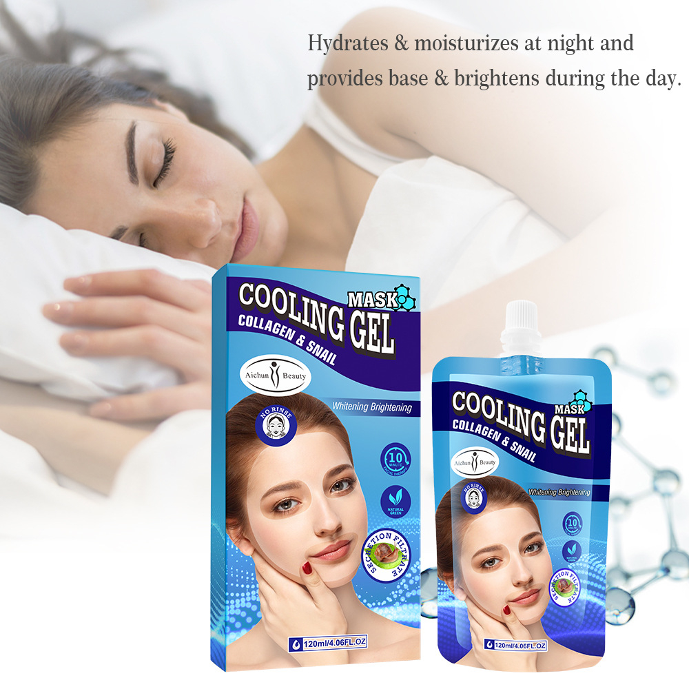 Collage & snail sleep mask cooling gel mask moisturizing brightening for all skin types