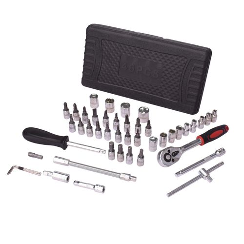 Mythco 46Pcs Socket Wrench Set - Auto Repair Tool Kit Black