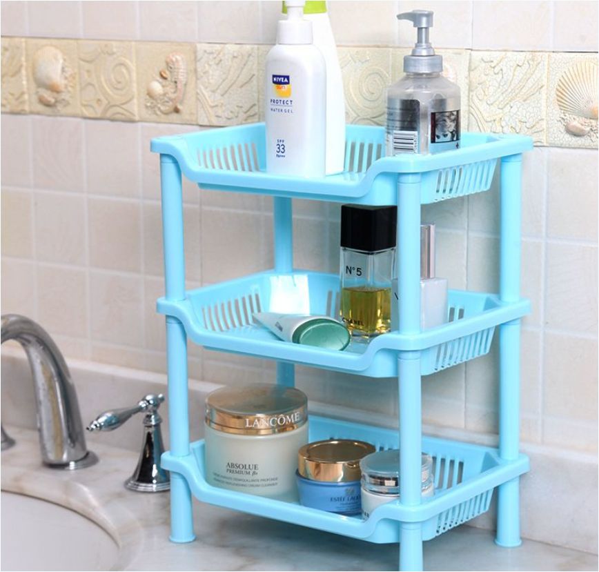 Square shape, Triangle storage rack CRRSHOP home daily supplies, kitchen storage, plastic storage rack, floor standing bathroom storage rack