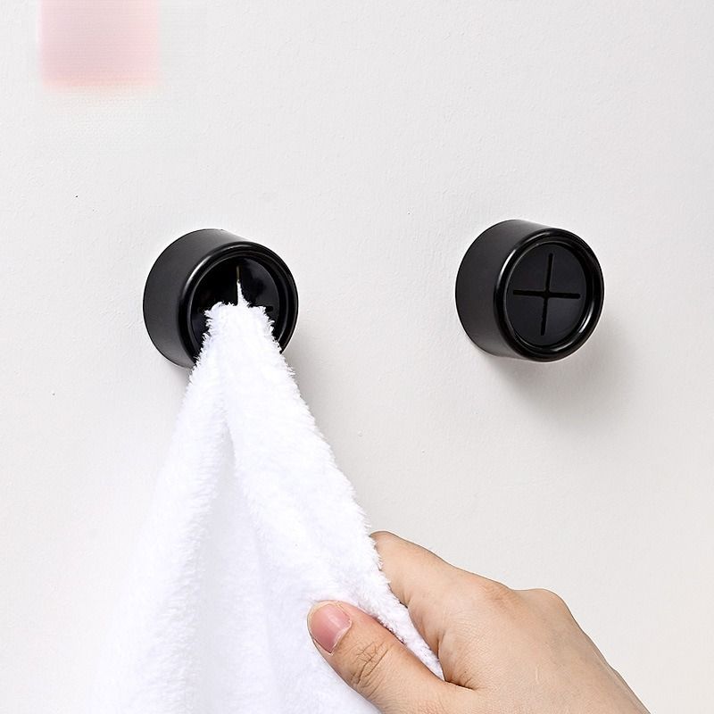 Creative hook, towel holder without drilling, towel storage magic tool, adhesive hook for kitchen, bathroom, and toilet, white and black