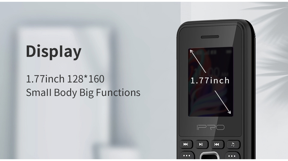 IPRO F184 1.77 Inch Multi Media Button Wireless FM 800mAh Battery Feature Bar Phone Mobile Phone Dual SIM Card  FM Torch  Cell Phone