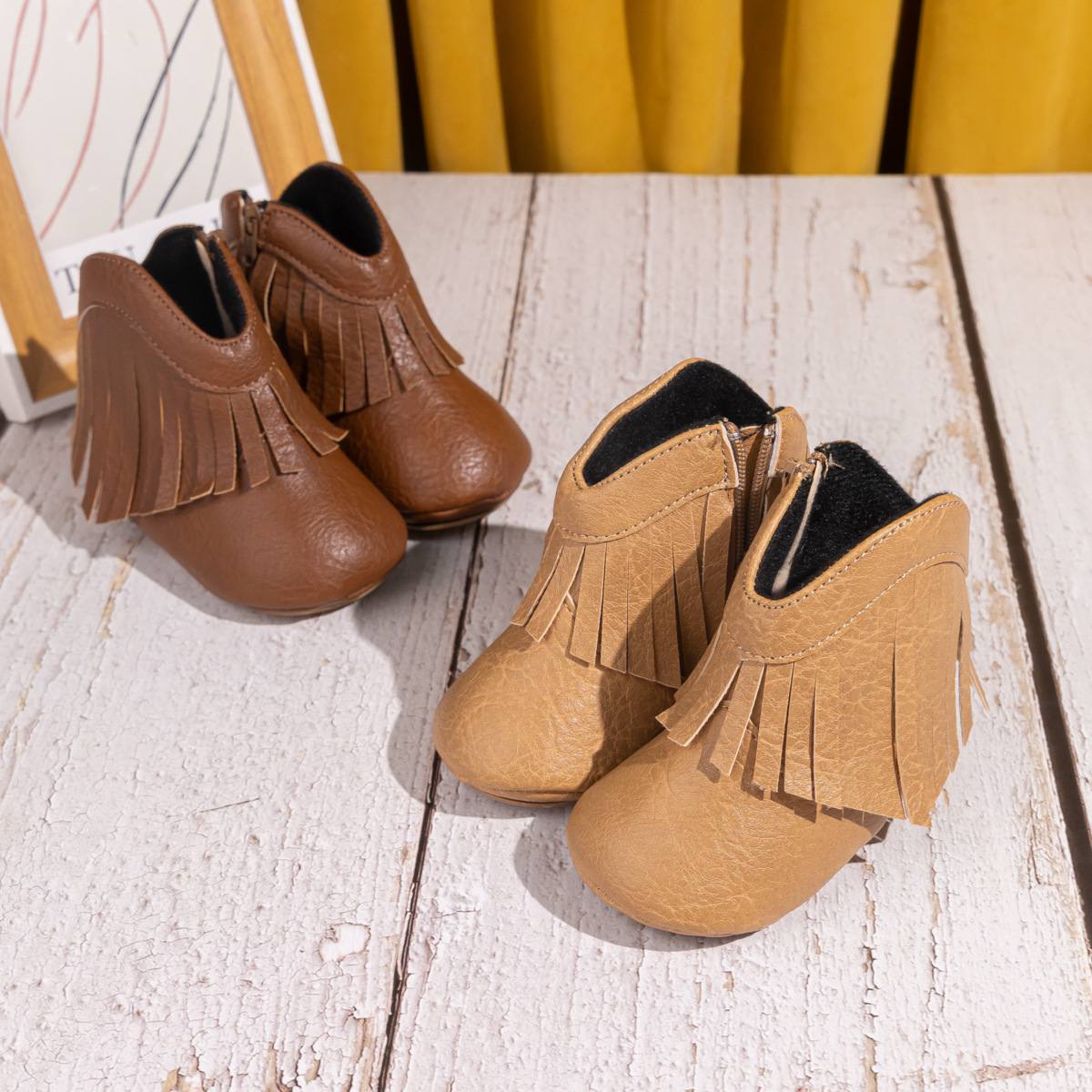 New baby shoes Western Cowboy boots Fringe stylish zipper toddler shoes CG5401