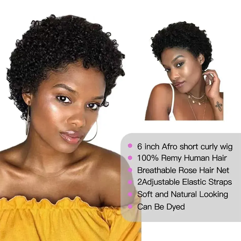 Curly Elf Short Hair Synthetic Wig Black Small Curl Fashion  New Product Curly Hair