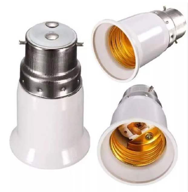 50PCS E27 to B22 Lights Socket Adapter, Bulb Holder Bayonet to Screw Converter, Fits LEDCFLEnergy Saving Lamp Light Bulbs, Heat-Resistant, Anti-Burning Pin to Screw Converter Bulb Holder
