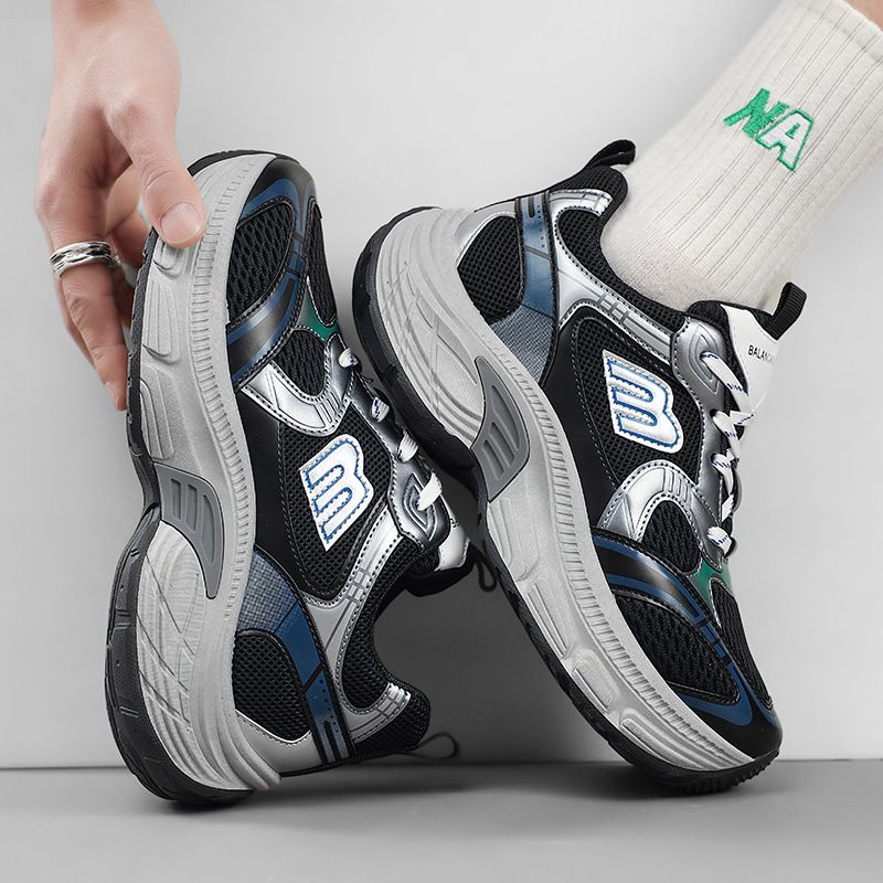 Ins Viral Dad Shoes Korean Style Chunky Sole Mesh Breathable Sneakers Men's Casual Athletic Shoes Student Fashion Footwear