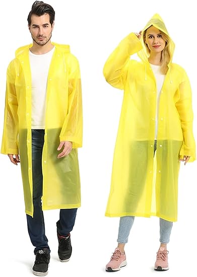 Raincoats for Adults Reusable, EVA Rain Ponchos Lightweight Rain Coat Waterproof Rain Gear for Men and Women