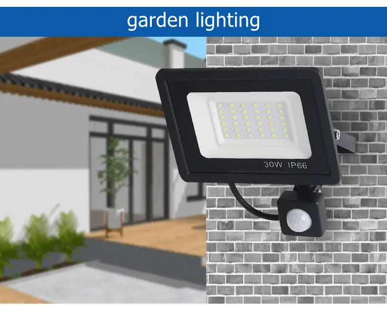AUNONT LED Sensor Floodlight 20W 30W 50W IP65 Outdoor Waterproof Garden Corridor Light Body Light Control Floodlight Motion Sensor Reflector LED Floodlight Outdoor 10W Motion Sensor Reflector LED Floodlight 50W 100W 150W Garden Lighting Spotlight