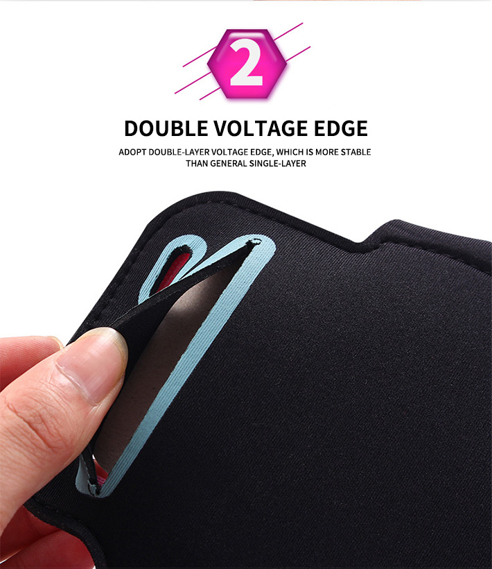 Water Resistant Large Cell Phone Armband Pouch Case with Adjustable Elastic Band & Key Slot for 6.35'' Phone