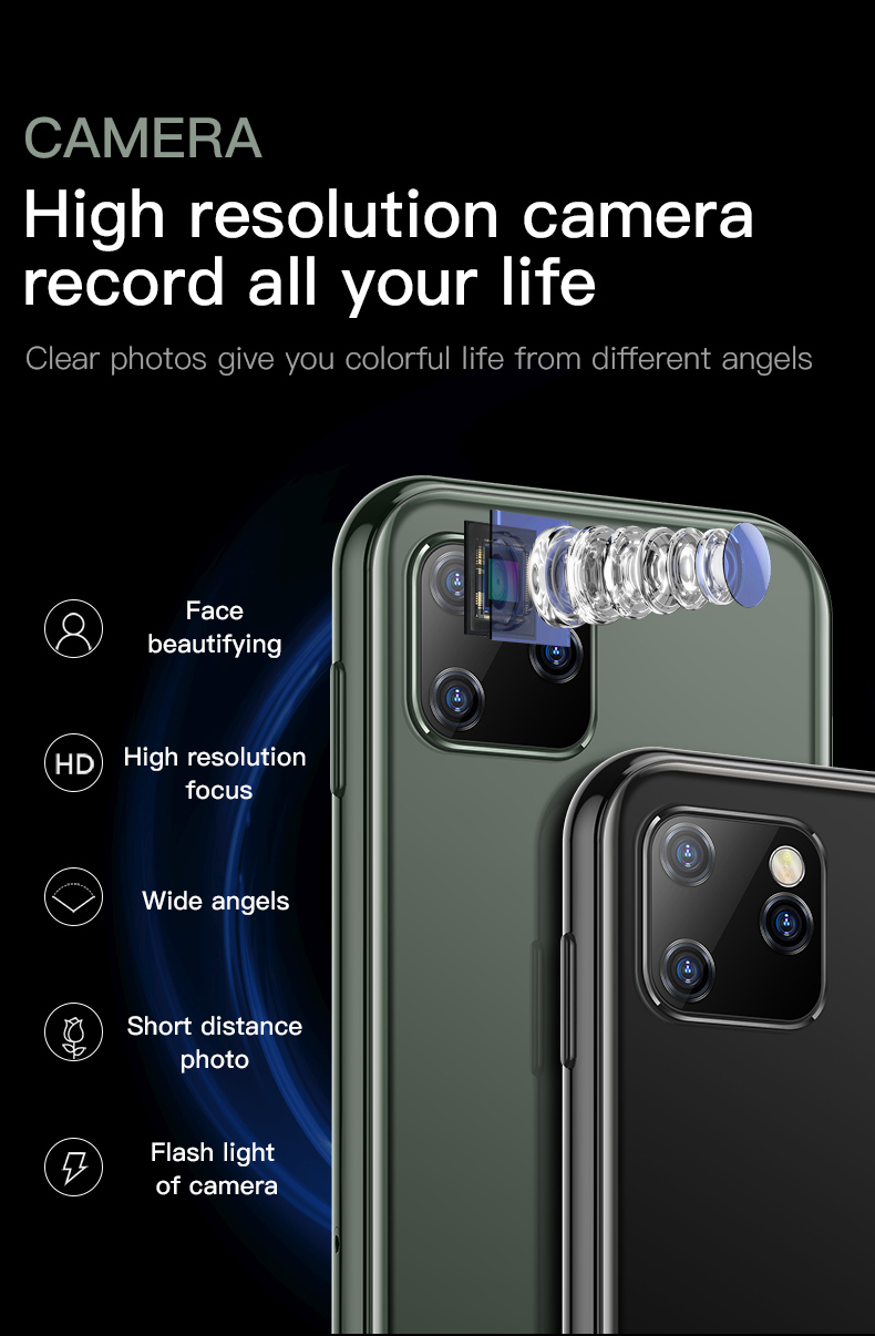 SOYES XS11 Mini Android 6.0 Cell Phones With 3D Glass Slim Body HD Camera Dual Sim Quad  Core Google Play Market Cute Smartphone
