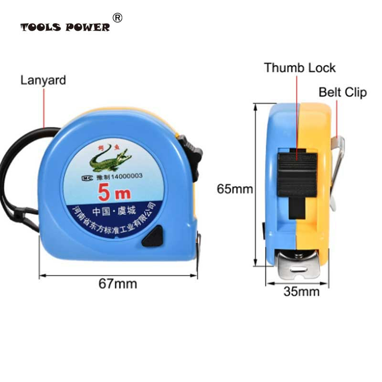 Tool power 1 Set Tape Measure 5 Meter 17MM  Retractable Round Case 4in Construction Home Use DIY Measurement