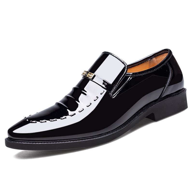 Large size leather shoes men breathable Korean shoes business formal low-top shoes 8887