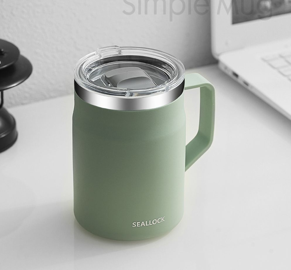 Ins Style Stainless Steel Coffee Cup Portable Insulated Water Cup Stainless Steel Cup Sealed with Lid Mark Cup Kitchen Dining Dinnerware Coffee Cups Mugs