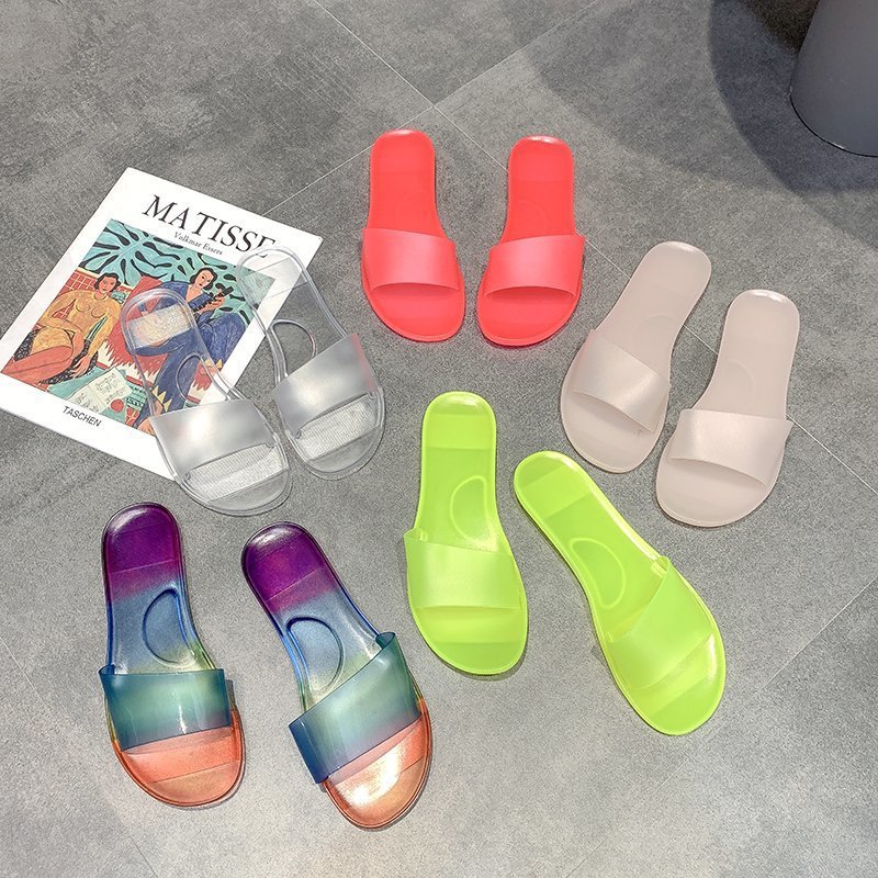 408 Slippers Ladies Summer Flat Jelly Shoes