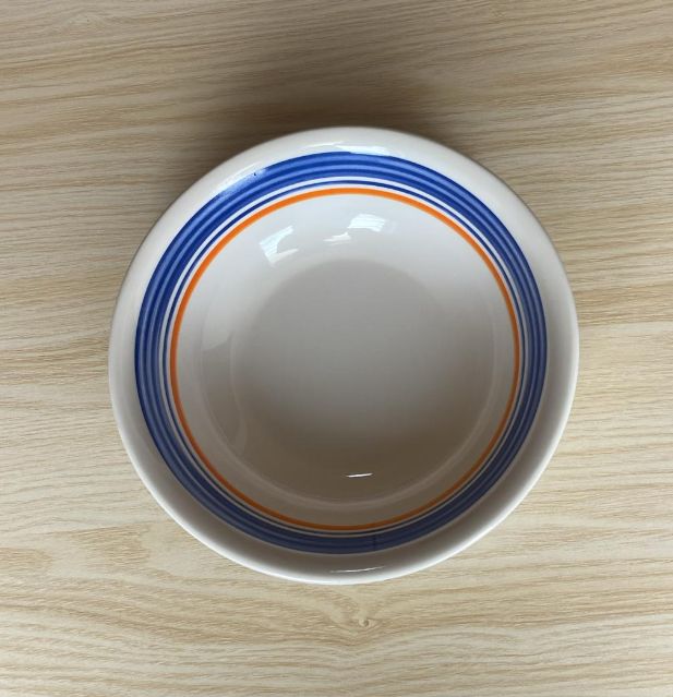 GR 26cm ware kitchen durable tableware Melamine blue and orange circle Printed color Design Tableware High-Grade bowl 