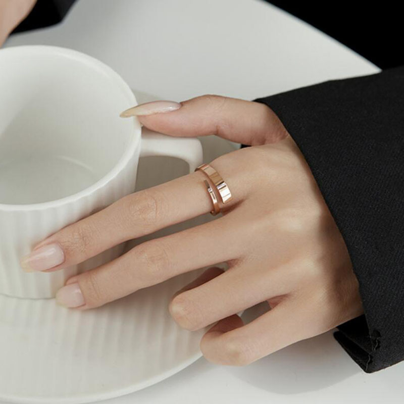 B031-1 Women's Niche Simple Irregular Ring Opening Adjustable Ring