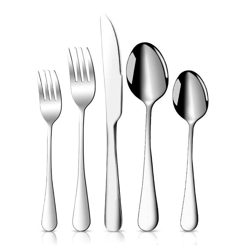 1010 Food Grade Stainless Steel Cutlery Set Titanium Plated Matte Black Western Steak Knife Fork Spoon Dishwasher Washable