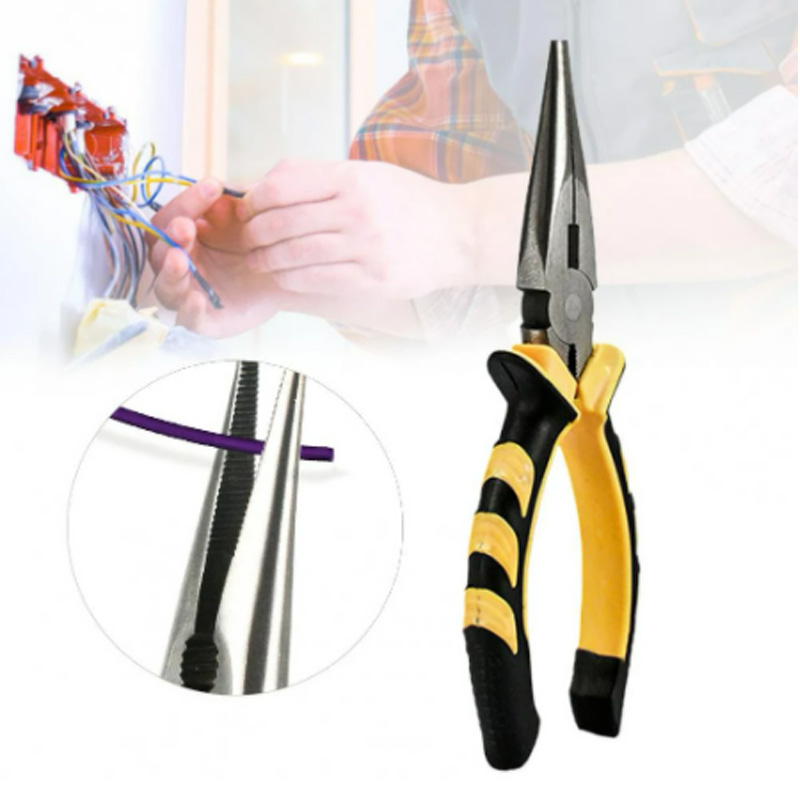 Tools power 8/6 inch multifunctional needle nose carbon steel pliers craft electrician pliers wire and cable scissors for circuit repair