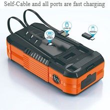 40000 mAh solar powered hand crank charger with built-in cable wireless charging PD 22.5W fast charging mobile power bank

