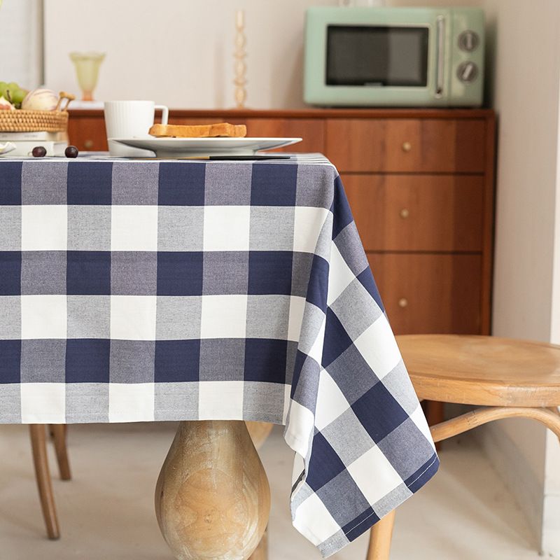 HG-182 Checkered Cotton Linen Household Tablecloth Rectangular Non Slip Tablecloth