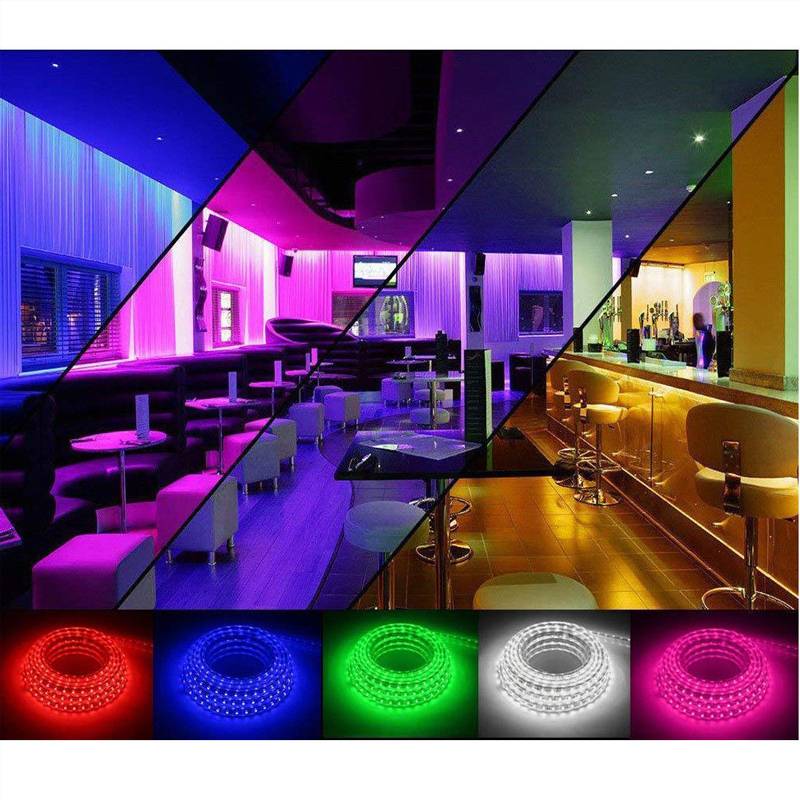 Leopard Cat Flexible 100M/volume LED RGB Rope Light Strip, Multi Color Changing 60PCS SMD 5050 LEDs, 220V AC, Dimmable, Waterproof, Indoor / Outdoor Rope Lighting + Remote Controller -100M roll IP67 Waterproof RGB Dual Color Rope lighting