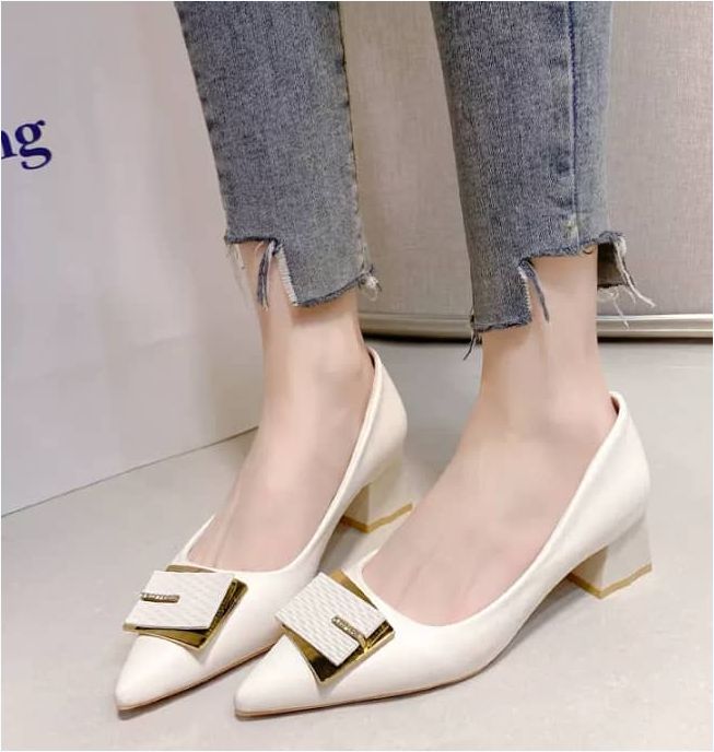 Pointed Toe Soft Leather Casual Pumps High Heels Shoes Women Shoes For Women New Style
