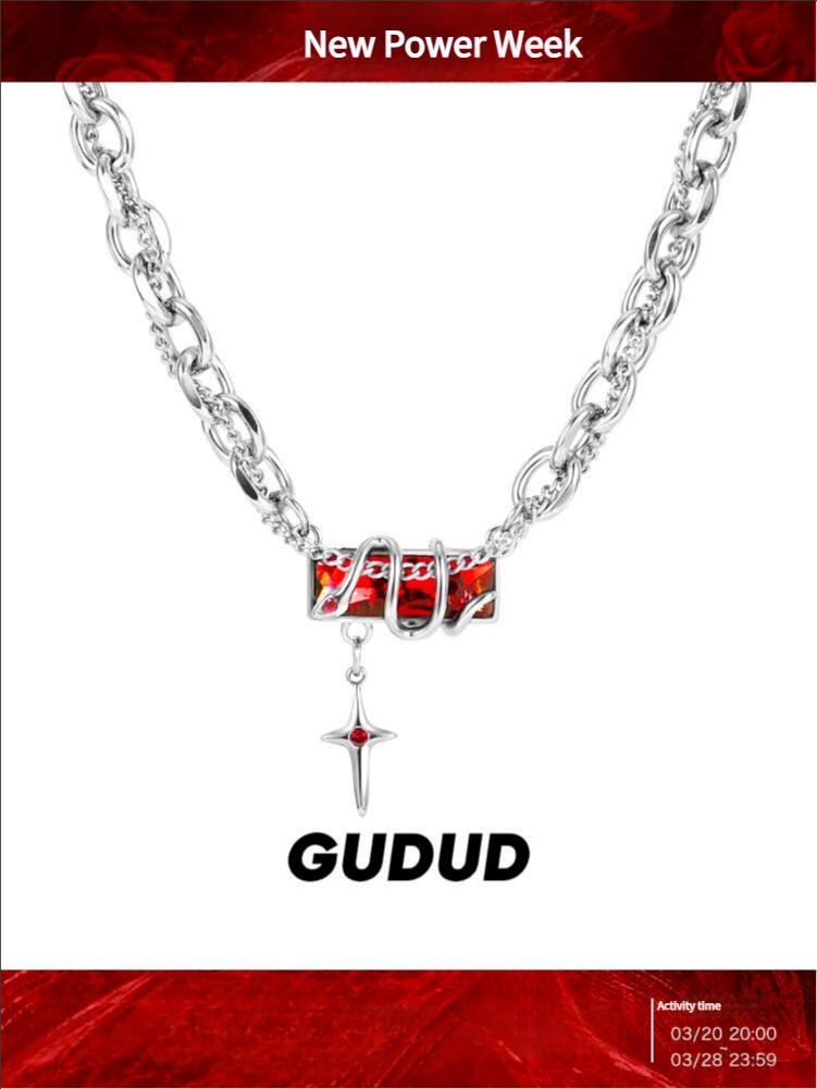 Snake-wrapped star necklace for men, trendy and handsome, high-end, all-match Cuban necklace for the Year of the Snake