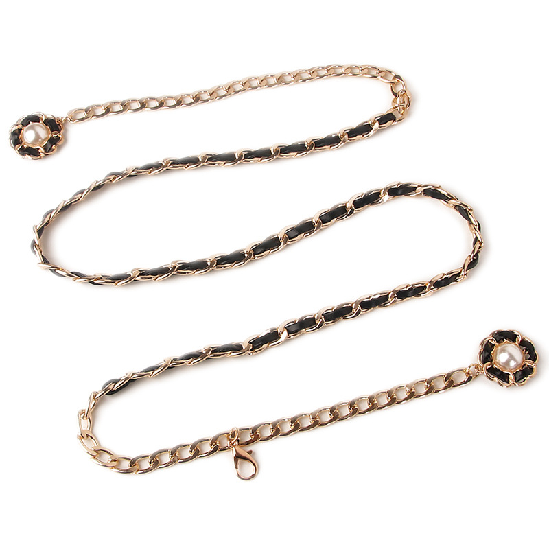 L10 women's metal belt alloy material ring button jeans casual style versatile waist chain