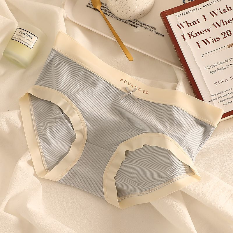 women's cotton panties monogram-print waistband design hip-covered non-marking briefs 3pcs set