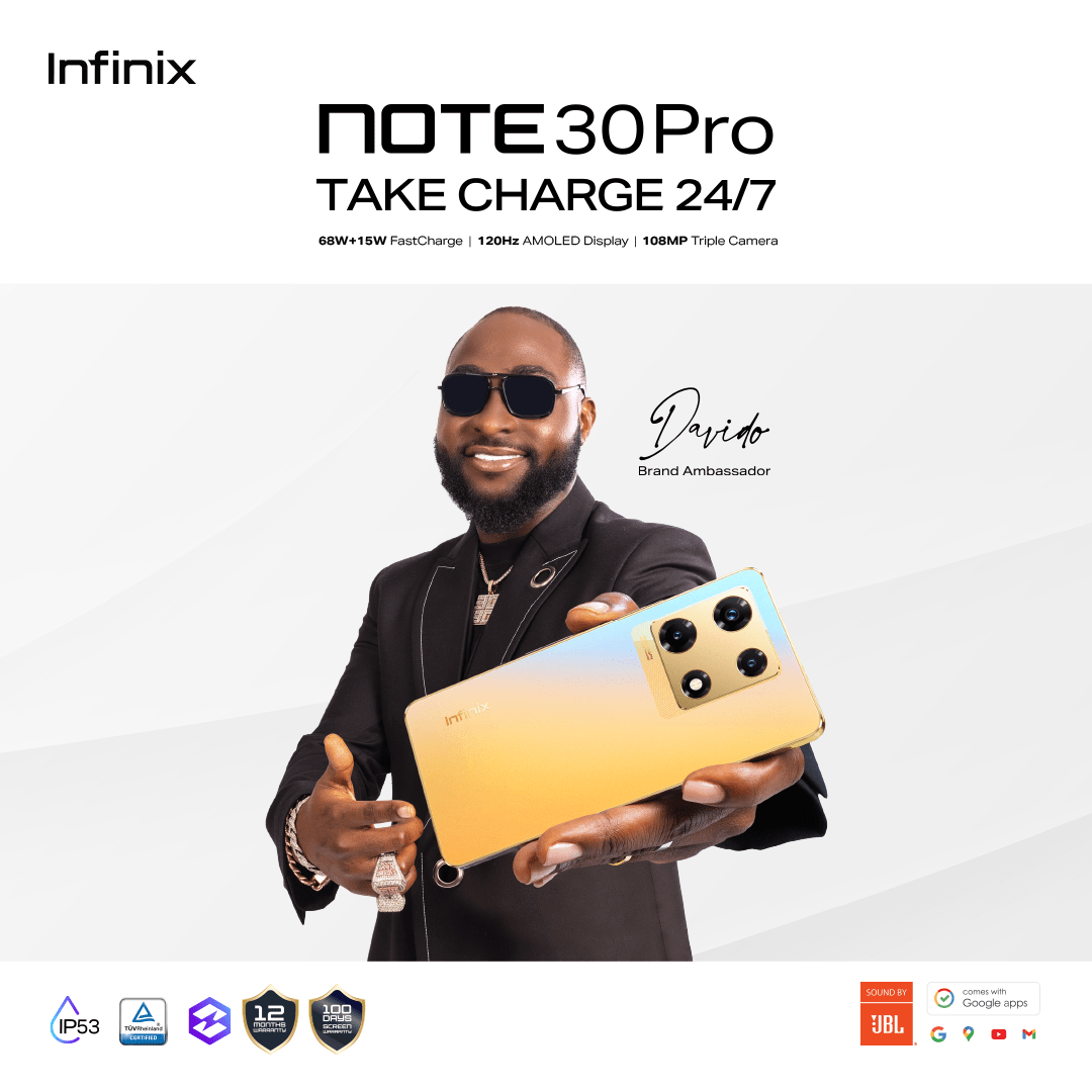 Infinix Note 30 pro 4G (256 GB) + (16 GB RAM)- Magic Black