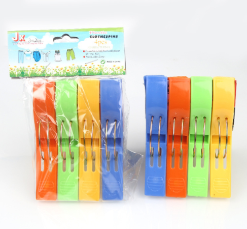 4 pcs Large Bright Colour Clothes Clip Plastic Beach Towel Pegs Clothespin Clips To Sunbed Home Wardrobe Storage 